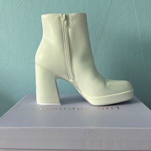 Madden Girl Off-White Heeled Boots